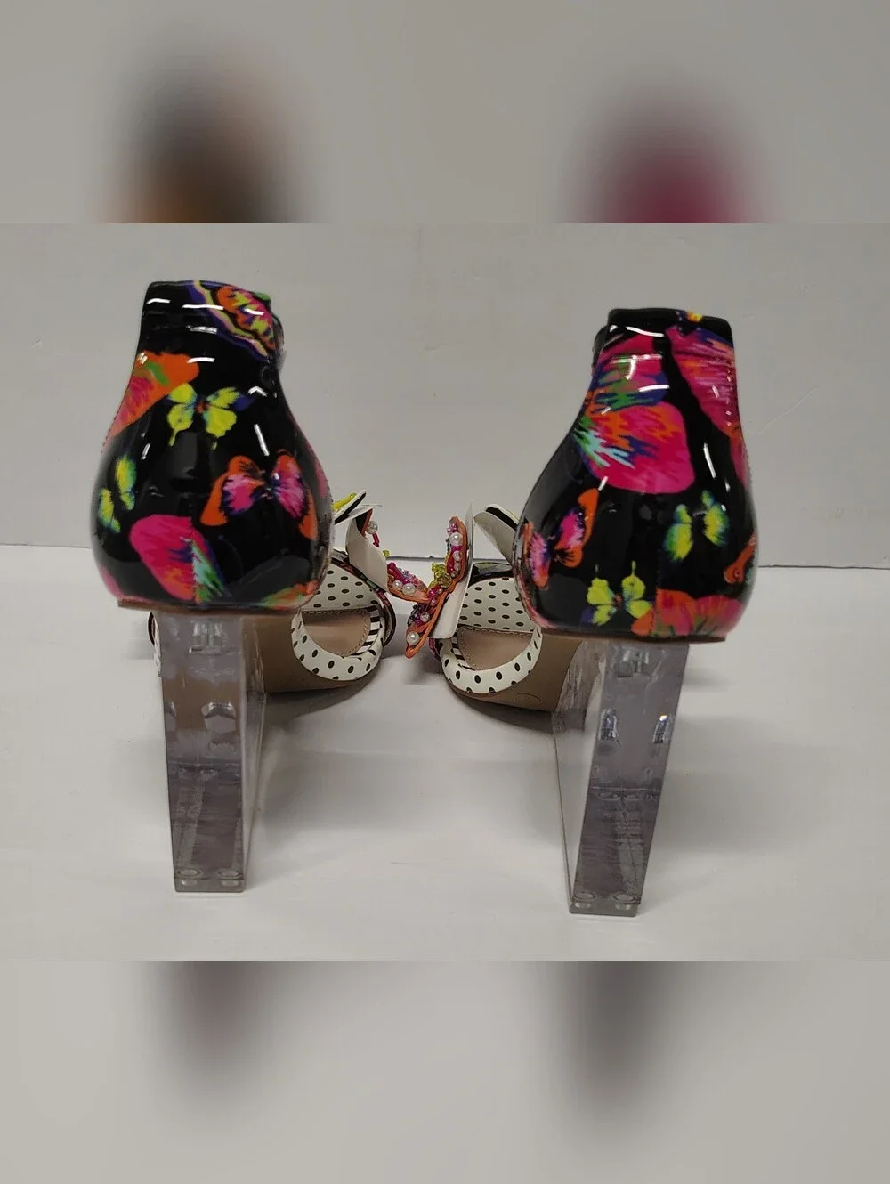 *NEW* Betsey Johnson Marloe Beaded Butterfly Embellished Dot Wedges RARE Sz 7 - Picture 8 of 10